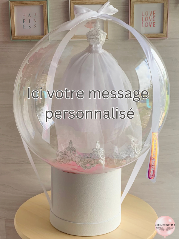 Bulle festive Sybille personnalisable avec robe de mariée – Image 2